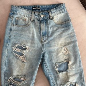 Washed Blue Jeans w/ Rips